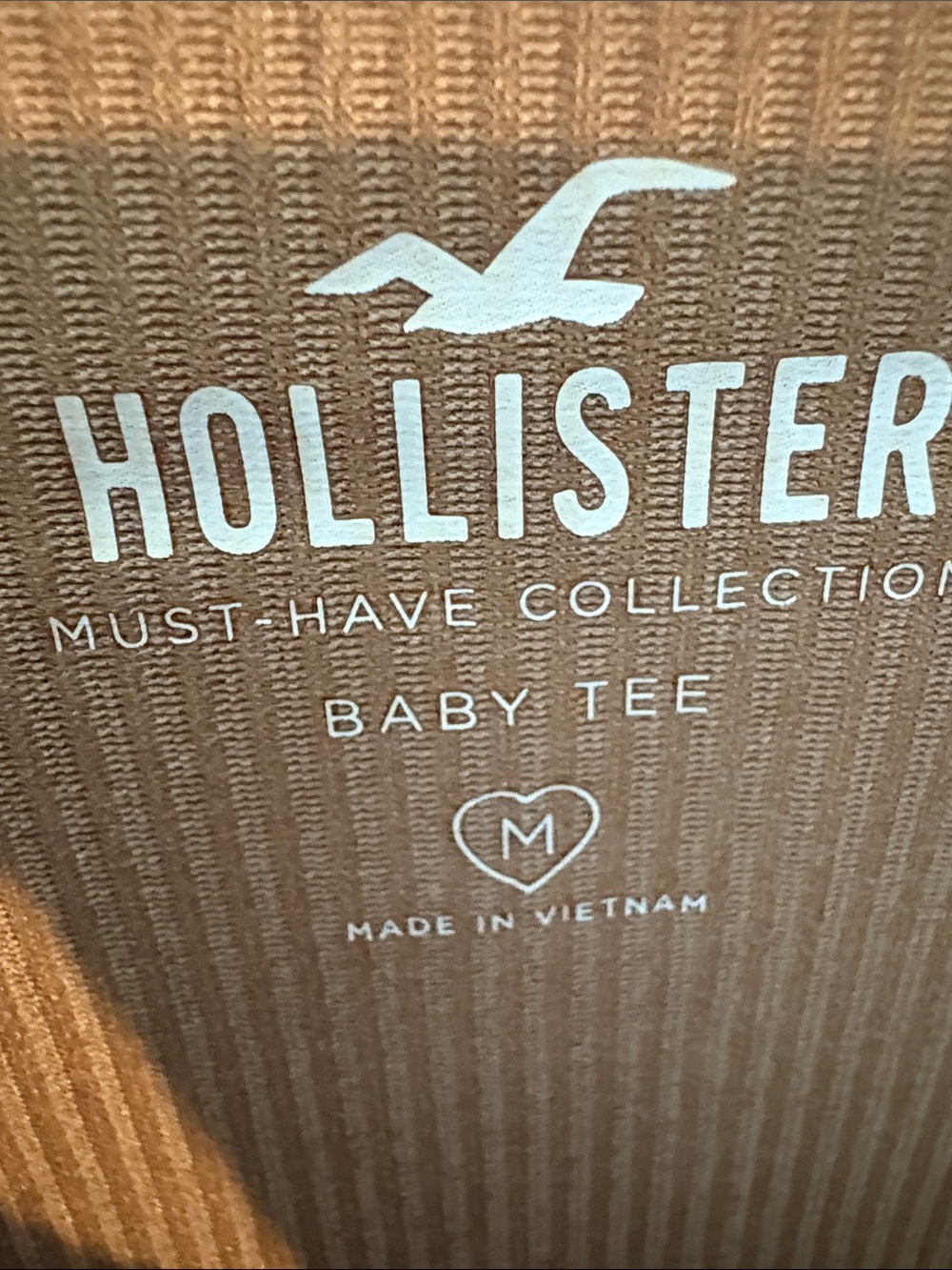 Hollister Ribbed Square Neck Crop Top — Tan - Picture 3 of 4